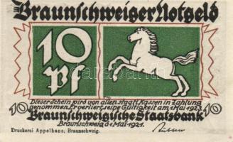 Német Birodalom / Weimari Köztársaság / Braunschweig 1921. 10Pf + 25Pf + 50Pf + 75Pf 4klf db, teljes sor T:I