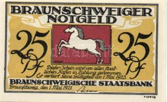 Német Birodalom / Weimari Köztársaság / Braunschweig 1921. 10Pf + 25Pf + 50Pf + 75Pf 4klf db, teljes...