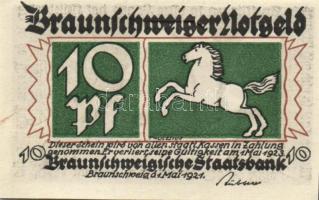 Német Birodalom / Weimari Köztársaság / Braunschweig 1921. 10Pf + 25Pf + 50Pf + 75Pf 4klf db, teljes...