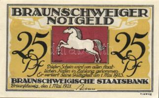 Német Birodalom / Weimari Köztársaság / Braunschweig 1921. 10Pf + 25Pf + 50Pf + 75Pf 4klf db, teljes...