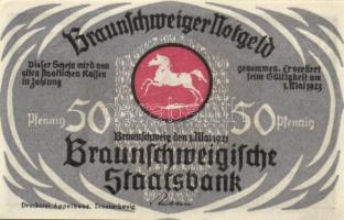 Német Birodalom / Weimari Köztársaság / Braunschweig 1921. 10Pf + 25Pf + 50Pf + 75Pf 4klf db, teljes...