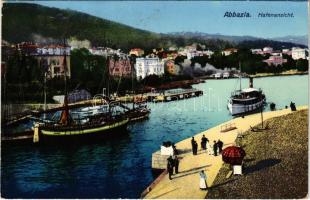 Abbazia, Opatija; Hafenansicht / port, steamship (EK)