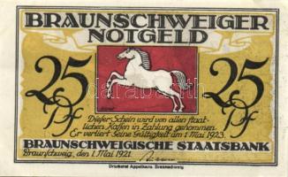 Német Birodalom / Weimari Köztársaság / Braunschweig 1921. 10Pf + 25Pf + 50Pf + 75Pf 4klf db, teljes...