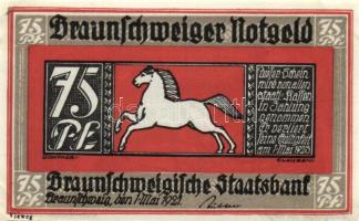 Német Birodalom / Weimari Köztársaság / Braunschweig 1921. 10Pf + 25Pf + 50Pf + 75Pf 4klf db, teljes...