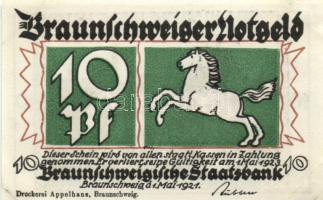 Német Birodalom / Weimari Köztársaság / Braunschweig 1921. 10Pf + 25Pf + 50Pf + 75Pf 4klf db, teljes sor T:I