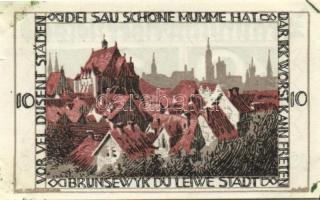 Német Birodalom / Weimari Köztársaság / Braunschweig 1921. 10Pf + 25Pf + 50Pf + 75Pf 4klf db, teljes...
