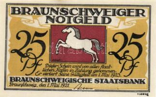 Német Birodalom / Weimari Köztársaság / Braunschweig 1921. 10Pf + 25Pf + 50Pf + 75Pf 4klf db, teljes...