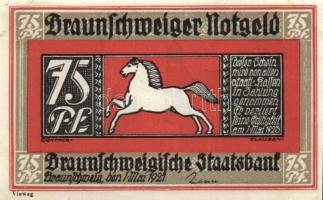 Német Birodalom / Weimari Köztársaság / Braunschweig 1921. 10Pf + 25Pf + 50Pf + 75Pf 4klf db, teljes...