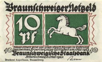 Német Birodalom / Weimari Köztársaság / Braunschweig 1921. 10Pf + 25Pf + 50Pf + 75Pf 4klf db, teljes sor T:I