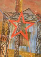 Nolipa István Pál (1907-1986): Élüzem (szocreál festmény). Olaj, vászon. Jelezve balra lent. Hátolda...