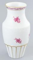 Herendi purpur Apponyi mintás váza. Kézzel festett, jelzett, hibátlan. m: 19 cm