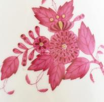 Herendi purpur Apponyi mintás váza. Kézzel festett, jelzett, hibátlan. m: 19 cm