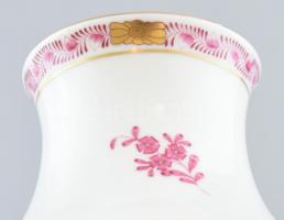 Herendi purpur Apponyi mintás váza. Kézzel festett, jelzett, hibátlan. m: 19 cm