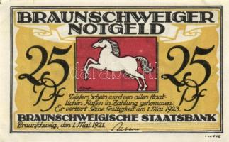 Német Birodalom / Weimari Köztársaság / Braunschweig 1921. 10Pf + 25Pf + 50Pf + 75Pf 4klf db, teljes...