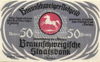 Német Birodalom / Weimari Köztársaság / Braunschweig 1921. 10Pf + 25Pf + 50Pf + 75Pf 4klf db, teljes...