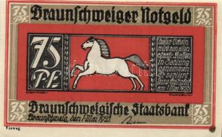 Német Birodalom / Weimari Köztársaság / Braunschweig 1921. 10Pf + 25Pf + 50Pf + 75Pf 4klf db, teljes...