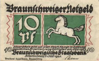 Német Birodalom / Weimari Köztársaság / Braunschweig 1921. 10Pf + 25Pf + 50Pf + 75Pf 4klf db, teljes sor T:I