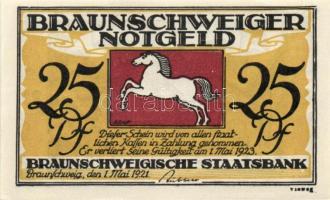 Német Birodalom / Weimari Köztársaság / Braunschweig 1921. 10Pf + 25Pf + 50Pf + 75Pf 4klf db, teljes...