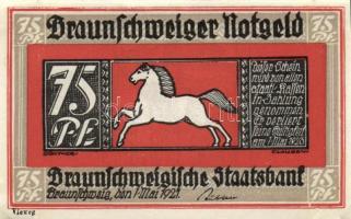 Német Birodalom / Weimari Köztársaság / Braunschweig 1921. 10Pf + 25Pf + 50Pf + 75Pf 4klf db, teljes...