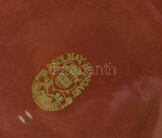 Zsolnay eozin mázas merító lány, névjegytartó. Jelzett, hibátlan d: 16 cm