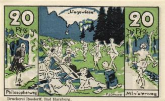 Német Birodalom / Weimari Köztársaság / Bad Harzburg 1921. 10Pf + 20Pf + 50Pf + 75Pf 4klf db, teljes...