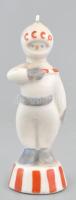 Szovjet űrhajós porcelán figura. Jelzés nélkül, sérült. 10 cm