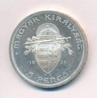 1938. 5P Ag "Szent István" T:1- Adamo P8.1