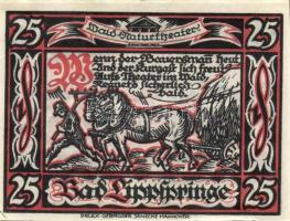 Német Birodalom / Weimari Köztársaság / Bad Lippspringe 1921. 25Pf + 50Pf + 75Pf 3klf db, teljes sor T:I