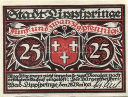 Német Birodalom / Weimari Köztársaság / Bad Lippspringe 1921. 25Pf + 50Pf + 75Pf 3klf db, teljes sor...