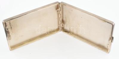 Ezüst (Ag) cigarettatárca, vésett virág díszítménnyel, monogramozható, jelzett, 8x11cm, nettó: 135g