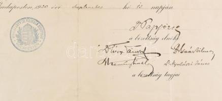 1920 Egységes ügyvédi és bírói vizsga bizonyítvány oklvele