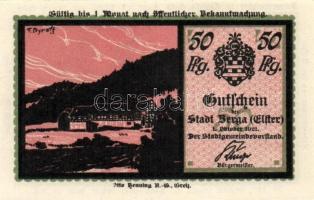 Német Birodalom / Weimari Köztársaság / Berga 1921. 25Pf + 50Pf(2x) + 75Pf 4klf db, teljes sor T:I