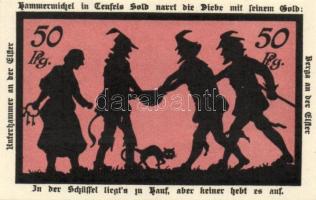 Német Birodalom / Weimari Köztársaság / Berga 1921. 25Pf + 50Pf(2x) + 75Pf 4klf db, teljes sor T:I