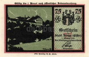 Német Birodalom / Weimari Köztársaság / Berga 1921. 25Pf + 50Pf(2x) + 75Pf 4klf db, teljes sor T:I