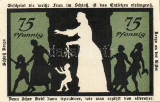 Német Birodalom / Weimari Köztársaság / Berga 1921. 25Pf + 50Pf(2x) + 75Pf 4klf db, teljes sor T:I