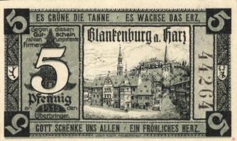 Német Birodalom / Weimari Köztársaság / Blankenburg 1920. 5Pf + 10Pf(2x) + 25Pf + 50Pf 5klf db, teljes sor T:I