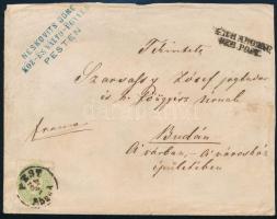 ~1864 3kr levélen / on cover PEST / Abend