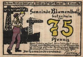 Német Birodalom / Weimari Köztársaság / Blumenthal 1921. 25Pf + 50Pf + 75Pf 3klf db, teljes sor T:I