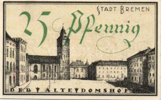 Német Birodalom / Weimari Köztársaság / Bremen 1921. 25Pf + 50Pf + 75Pf 3klf db, teljes sor T:I