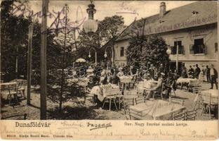 1903 Dunaföldvár, Özv. Nagy Imréné mulató kertje, vendéglő és étterem. Somló manó kiadása