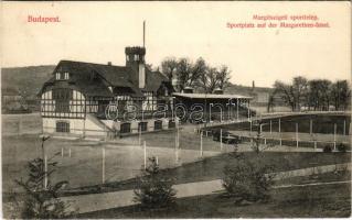 1907 Budapest XIII. Margitszigeti sporttelep, focipálya. Divald Károly 60-1907. (EK)