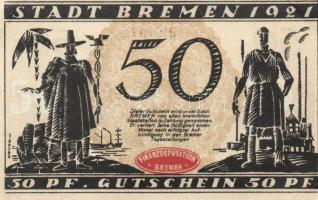 Német Birodalom / Weimari Köztársaság / Bremen 1921. 25Pf + 50Pf + 75Pf 3klf db, teljes sor T:I