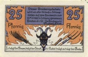 Német Birodalom / Weimari Köztársaság / Brocken 1921. 10Pf +25Pf + 50Pf + 75Pf 4klf db, teljes sor T...