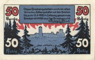 Német Birodalom / Weimari Köztársaság / Brocken 1921. 10Pf +25Pf + 50Pf + 75Pf 4klf db, teljes sor T...