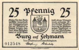 Német Birodalom / Weimari Köztársaság / Burg auf Fehmarn D.N. 25Pf + 50Pf + 75Pf 3klf db, teljes sor T:I