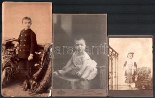 cca 1870-1900 8 db vegyes kabinetfotó 21 cm-ig, benne sok hölgy divat
