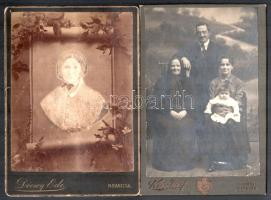 cca 1870-1900 8 db vegyes kabinetfotó 21 cm-ig, benne sok hölgy divat