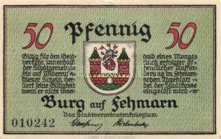 Német Birodalom / Weimari Köztársaság / Burg auf Fehmarn D.N. 25Pf + 50Pf + 75Pf 3klf db, teljes sor...