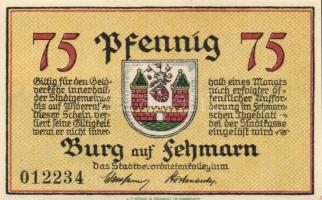 Német Birodalom / Weimari Köztársaság / Burg auf Fehmarn D.N. 25Pf + 50Pf + 75Pf 3klf db, teljes sor...