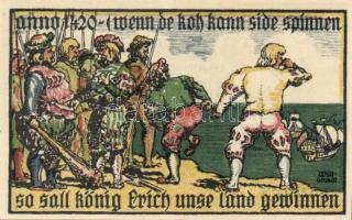 Német Birodalom / Weimari Köztársaság / Burg auf Fehmarn D.N. 25Pf + 50Pf + 75Pf 3klf db, teljes sor...